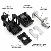 Connecteur à perforation d'isolation basse tension JJC, pince de dérivation de câble pour connexion de branche de câble isolé en extérieur