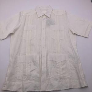 <span class=keywords><strong>Camicia</strong></span> a <span class=keywords><strong>maniche</strong></span> <span class=keywords><strong>corte</strong></span> da <span class=keywords><strong>uomo</strong></span> in <span class=keywords><strong>lino</strong></span> 100% di alta qualità con quattro tasche in stile Guayabera - Product Image 3