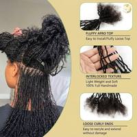 Extensiones de Cabello Remy Indio de 0.2cm de Grosor, de 4 a 32 Pulgadas, Tipo Crochet Interlock, 100% Micro Inter Curly Locs, Sin Químicos, Naturales