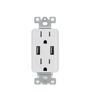 Prise murale universelle 110V USA standard avec 2 prises AC et multi-prises USB, courant nominal 15A - Product Image 5