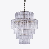 Luminaire Murano moderne personnalisé Lampe suspendue en verre gris fumée Lustre de décoration d'intérieur pour salon