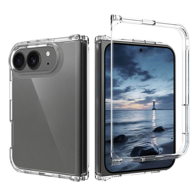 Full Protections Covers for iPhone 18 Fold Transparent Anti-yellow TPU PC Hybrid Cases Crystal Clear Design Fingerprint-proof