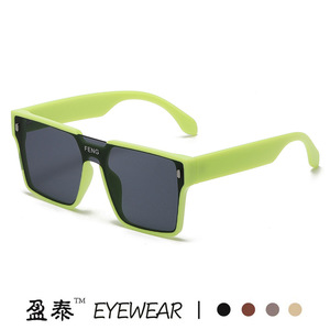 Feng Eyewear Oversized <b>Square</b> <b>Sunglasses</b> Grey Frame Yellow Lens UV400 Protection Women Driving Style - Product Image 3