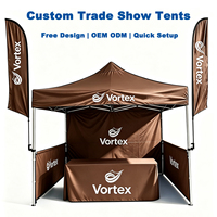 Tente de salon professionnelle en aluminium 10x10 pieds, conception personnalisée, simple couche, toile Oxford 420D, auvent carré imperméable pour stands de marché