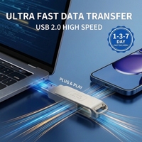 Clé USB Haute Vitesse 1 To OTG avec Impression Logo Personnalisée, Clé USB 4 Go 8 Go 1 To Mémoire USB Type-C 256 Go