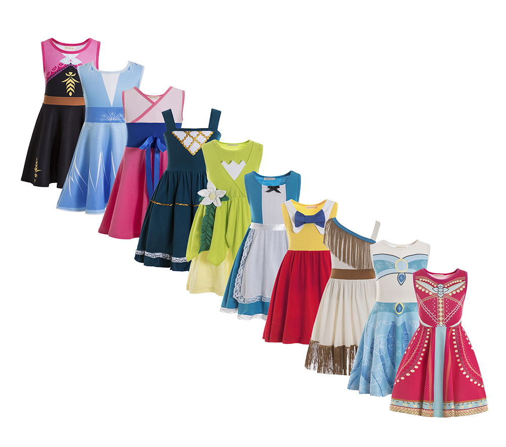 Girl Princess Costume Butterfly Halloween Party Aurora Dress Up belle Blue Rose Yellow Fancy Birthday Coronation Dress
