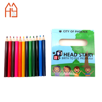 Ensemble de crayons de couleur de 3.5 pouces 12 pièces avec boîte personnalisée offre promotionnelle en gros pour une valeur élevée