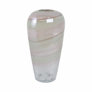 Vaso in Vetro Craquelé con Finitura Opaca, Vaso Decorativo Contemporaneo per Fiori, per Soggiorno e Arredamento Casa - Product Image 3