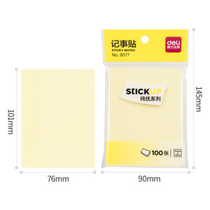 Deli 9077 Sticky Notes 76x101mm Yellow Self-adhesive Memo Pad 100 Sheets Student Office Use - Product Image 4