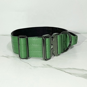 <span class=keywords><strong>Collar</strong></span> de perro táctico verde militar de 2 pulgadas de cuero de lujo con neopreno resistente nuevo diseño de nailon personalizado para entrenamiento - Product Image 4