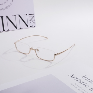 Monturas de Gafas de Titanio con Media Montura para Negocios, Gafas Ópticas Rectangulares, Anti Luz Azul, con Graduación, Doradas y Plateadas - Product Image 5