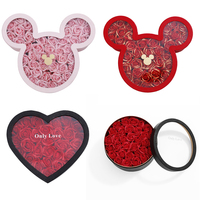 Boîte de rangement motif cœur amour Mickey, boîte à bonbons avec fleur de savon, chocolat Rose, fournitures pour fleuriste, cadeau de mariage ou de saint-valentin