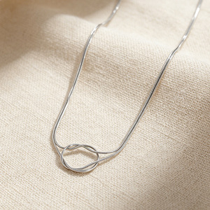 Collier tibétain en argent avec pendentif serpent géométrique, pour usage quotidien, unisexe, chaîne de clavicule, bijou cadeau, longueur 455 cm - Product Image 1