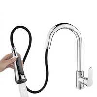 Robinet de cuisine extractible en laiton doré brossé, 4 modes, mitigeur d'évier pivotant avec tuyau extractible de 60 cm pour maison et hôtel modernes