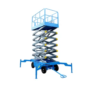 Factory Direct Sale Wheel Type Outrigged Mobile Hydraulic Scissor Lift Adjustable Lifting Platform Man Lift