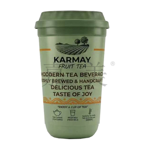 Vaso de té con limón KARMAY con tapa de 700 ml, vaso redondo de plástico para bebidas, vaso personalizado para llevar con impresión IML, vaso de calidad alimentaria. - Product Image 2