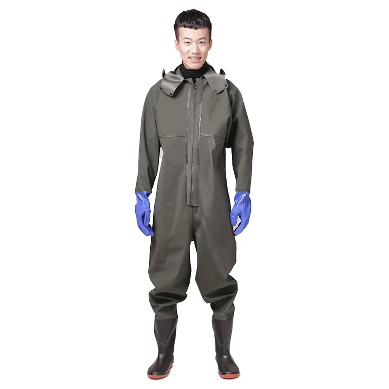 Waterproof Overalls with Boots Durable Unisex PVC Fishing Waders