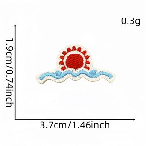 Mini Patch Brodé Thermocollant Thème Marin Nuage Cocotier Bouée Bateau pour Étiquette de Bagage et Décoration de Sac - Product Image 2