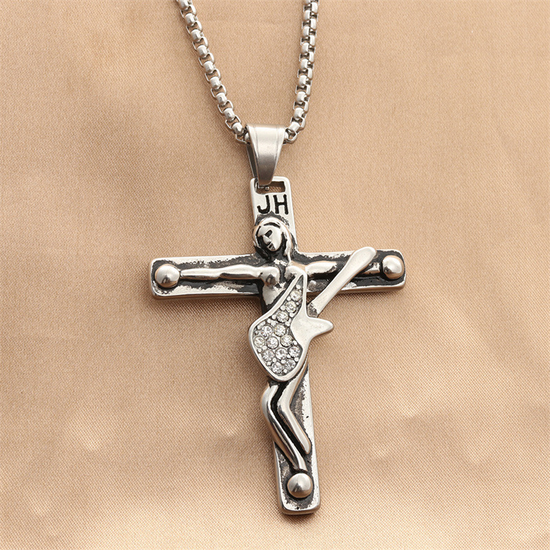 Pendentif en argent avec une chaîne de perles carrées de 3,0*60 cm