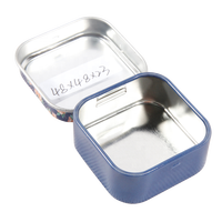 Boîte en étain carrée miniature décorative personnalisée avec charnière, couleur personnalisée, matériau recyclable pour le stockage d'aliments, de bijoux, de bonbons et de menthes