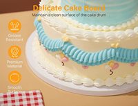 1/4 "Épais Haute Qualité Ruban Imprimé Gâteau Base Titulaire En Gros 8 10 12 Pouces Ondulé Or Blanc 6mm Gâteau Tambour Conseil Rond