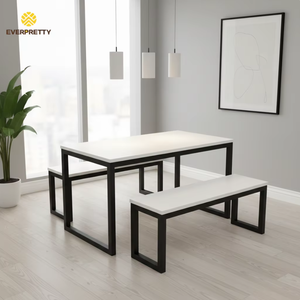 Ensemble de meubles de cantine scolaire rectangulaires modernes, tables et chaises, bancs de cantine pour restaurant scolaire, salle à manger et extérieur - Product Image 1