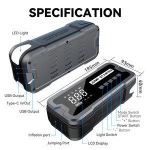 New Portable Multi-function <strong>Best</strong> 12V Car Battery <strong>Jump</strong> Starter with air <strong>Compressor</strong> Pump Tyre Inflator Power Bank Station <strong>Pack</strong> Kit - Product Image 6