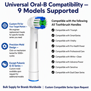 Têtes de rechange personnalisées pour brosses à dents compatibles <span class=keywords><strong>Oral</strong></span>-<span class=keywords><strong>B</strong></span>, poils moyens, 94 % des extrémités arrondies, indicateur de décoloration, usine OEM ODM - Product Image 3