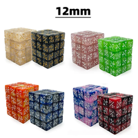 Dés hexahédriques en plastique de 12 mm pour comptoir, vente en gros, avec logo personnalisé, jetons de jeu de société, marques +/-1 2 6, par pièce