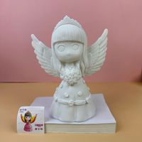 3D Ornement Blanc PVC Vinyle Figurine Fluide Art Anime Mignon Dessin Animé Ange Fille Anime Vinyle Figurine Projet pour Cadeaux DIY