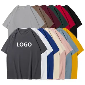 T-shirts pour hommes surdimensionnés à impression personnalisée, t-shirt doux en mélange de 60 coton 40 polyester