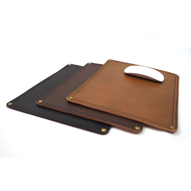 Professional Office Desk Mat Custom Leather Mouse Pads with Size Comparison Grid Large Wireless Mouse Pad for Computer Home