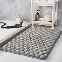 Tapis de salle de bain moderne rayé et géométrique en polyester gaufré absorbant anti-dérapant pour la maison ou l'hôtel