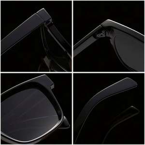 Lunettes de soleil carrées punk en plastique à grande monture, personnalisables avec logo, protection UV400, tendance 2025, unisexe - Product Image 6