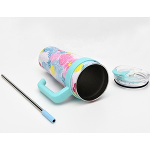 Tùy Chỉnh Thiết Kế Đầy Đủ In Ấn Thép Không Gỉ 40Oz Cốc Chân Không Cách Nhiệt Du Lịch Mug Với Rơm Nắp Với Xử Lý - Product Image 5