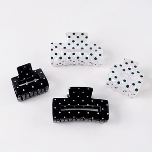 Pince à cheveux de luxe faite à la main, style RTS-2 Sweet <span class=keywords><strong>Coco</strong></span>, carrée à pois, élégante, accessoire pour cheveux pour femmes - Product Image 3