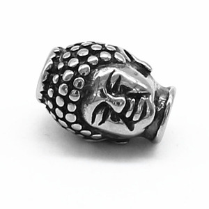 yunnique Buddha Head Pendant Stainless Steel Retro Round <b>Spacer</b> Bead For Bracelet Making Jewelry Findings Components - Product Image 5