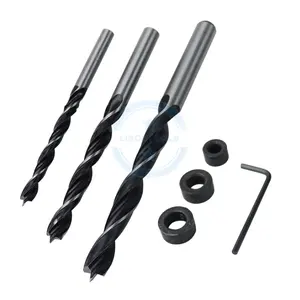 Woodworking three-point bit twist drill 6/8/10mm bit with limited ring set dowel drill bit