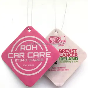 Wholesale Abundant Custom Making Different paperboard Hanging Charm Air Freshener for Car