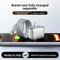 Câble de charge USB-C vers USB-C 140W PD à éjection automatique avec déconnexion physique et protection contre les surcharges pour téléphones et ordinateurs portables