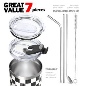 Gobelet isotherme en acier inoxydable 304 de 30 oz avec 2 couvercles et une paille, entrepôt FBA - Product Image 4