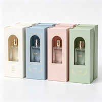Boîte rigide de luxe personnalisée avec couvercle et base pour parfum, emballage cadeau en carton premium pour boutique de cosmétiques, boîte cadeau avec ouverture fenêtre