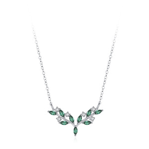 Collar de hoja de olivo en plata de ley S925, versión en cobre personalizable, adecuado para uso diario o como regalo de San Valentín. - Product Image 1
