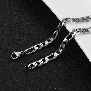 Chaîne Figaro en acier inoxydable étanche, collier de couleur argent de haute qualité, bijoux à la mode pour hommes et femmes, cadeau de noël - Product Image 2
