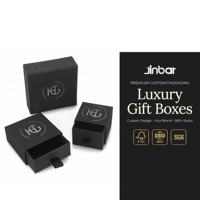 Caja de Embalaje Rígida de Cartón Negro con Logotipo Personalizado Jinbar, Materiales Reciclados para Collares, Pulseras, Relojes, Caja de Regalo