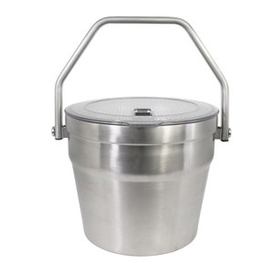 Secchiello per Bevande in Acciaio Inox con Manico in Metallo, Capacità 7,5L, con Coperchio e Apribottiglie per Cocktail, Champagne, Vino e Birra - Product Image 3