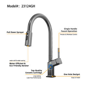 <span class=keywords><strong>Robinet</strong></span> de cuisine moderne en laiton à double jet avec rotation à 360° °   Tête pivotante et valve à <span class=keywords><strong>disque</strong></span> en céramique pour un nettoyage facile - Product Image 5