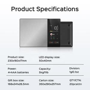 Báscula de Cocina Inteligente Multifuncional de Precisión de 5KG 1g 500g con Calculadora Nutricional, Pantalla TFT y <span class=keywords><strong>Acero</strong></span> Inoxidable, Venta al Por Mayor - Product Image 2