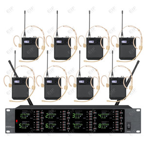 Sistema de Micrófono Inalámbrico Lavalier de 8 Canales 640-690mhz, Sistema de Micrófono UHF de Alto Rendimiento para Estudio Vocal - Product Image 4