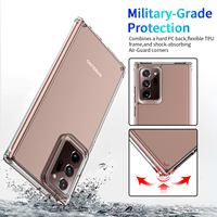 Para Samsung Galaxy Nota 20/nota 20 Ultra S20/S20 Plus/S20 Ultra S10 1,5mm cuatro las esquinas a prueba de golpes a prueba claro TPU caja del teléfono celular caso